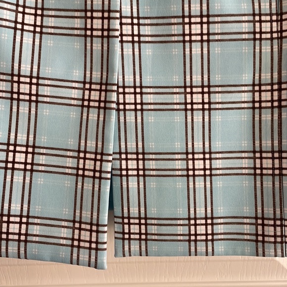 Plaid blue and brown long blazer coat size 8 Petite - Picture 2 of 8